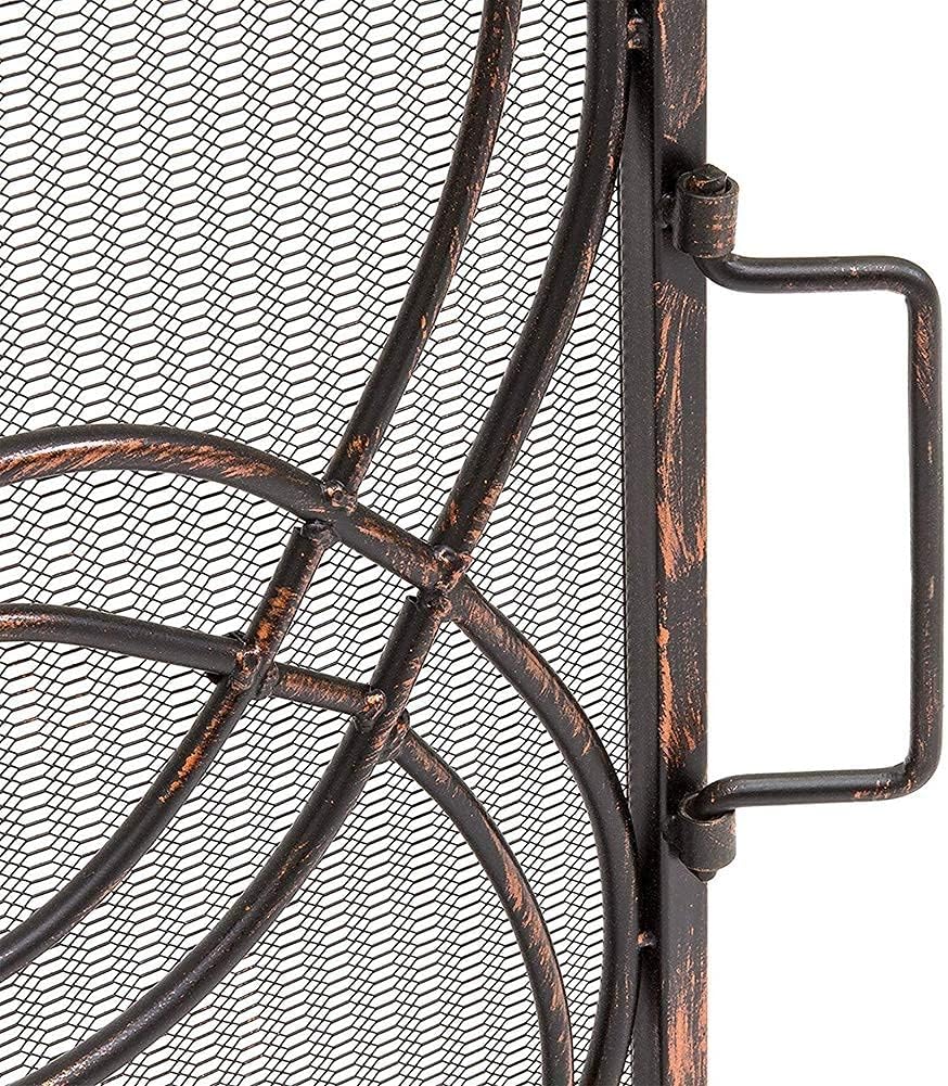 火花保護火災火花ガードスクリーン 3 パネル錬鉄製暖炉